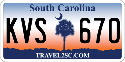 SC license plate KVS670