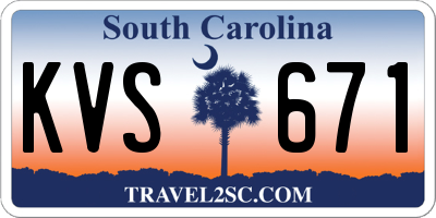 SC license plate KVS671