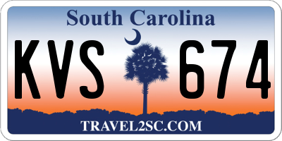 SC license plate KVS674