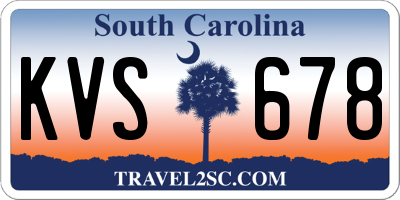 SC license plate KVS678