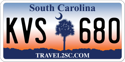 SC license plate KVS680