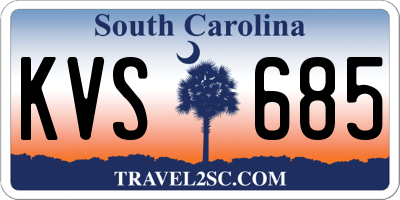 SC license plate KVS685