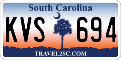 SC license plate KVS694