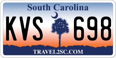 SC license plate KVS698
