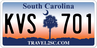 SC license plate KVS701