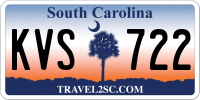 SC license plate KVS722