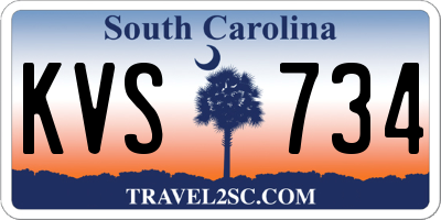 SC license plate KVS734