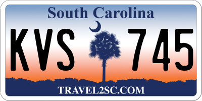 SC license plate KVS745