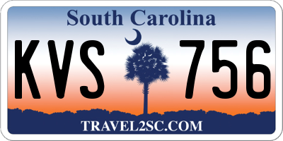 SC license plate KVS756