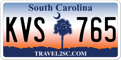 SC license plate KVS765