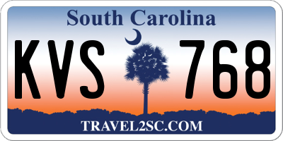 SC license plate KVS768