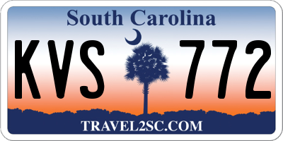 SC license plate KVS772