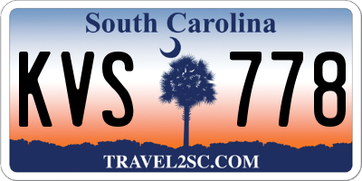 SC license plate KVS778