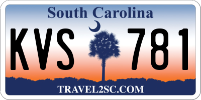 SC license plate KVS781