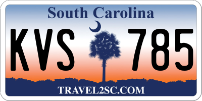 SC license plate KVS785