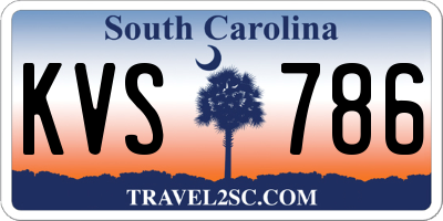 SC license plate KVS786