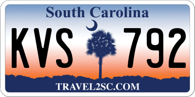 SC license plate KVS792