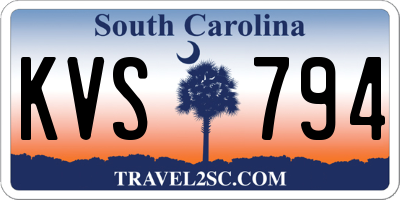 SC license plate KVS794