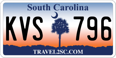 SC license plate KVS796