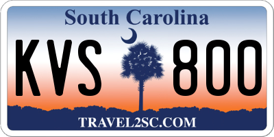 SC license plate KVS800