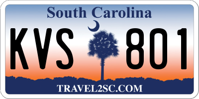 SC license plate KVS801