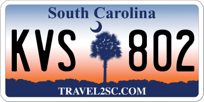 SC license plate KVS802