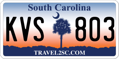 SC license plate KVS803