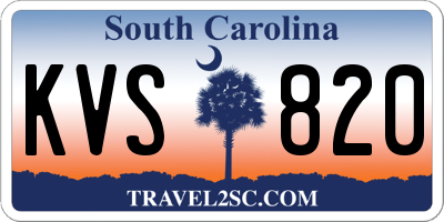SC license plate KVS820