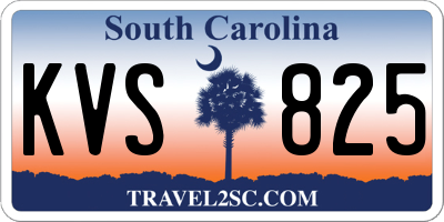 SC license plate KVS825