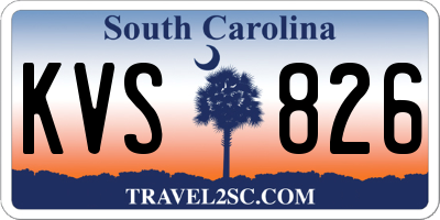 SC license plate KVS826