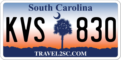 SC license plate KVS830