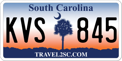 SC license plate KVS845