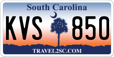 SC license plate KVS850