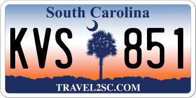 SC license plate KVS851