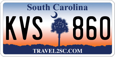 SC license plate KVS860