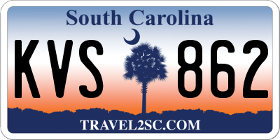 SC license plate KVS862