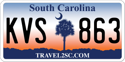 SC license plate KVS863