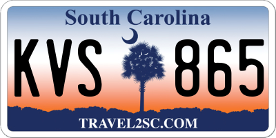 SC license plate KVS865