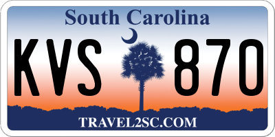 SC license plate KVS870