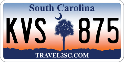 SC license plate KVS875