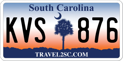 SC license plate KVS876