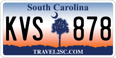 SC license plate KVS878