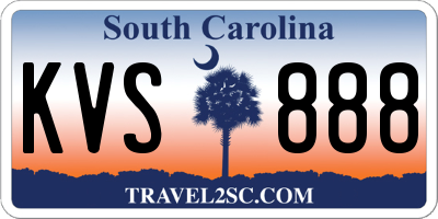 SC license plate KVS888