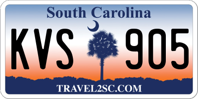 SC license plate KVS905