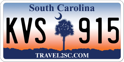 SC license plate KVS915