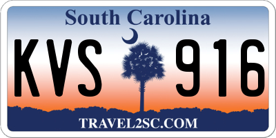 SC license plate KVS916