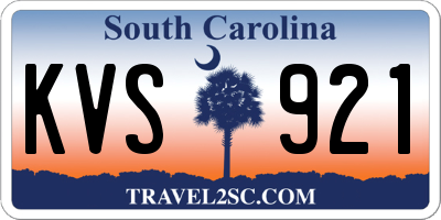 SC license plate KVS921