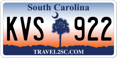SC license plate KVS922