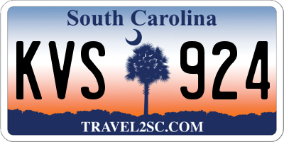 SC license plate KVS924