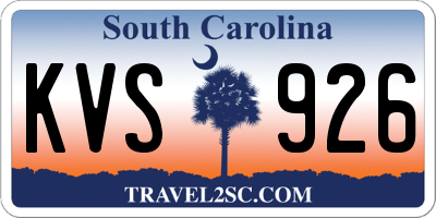 SC license plate KVS926